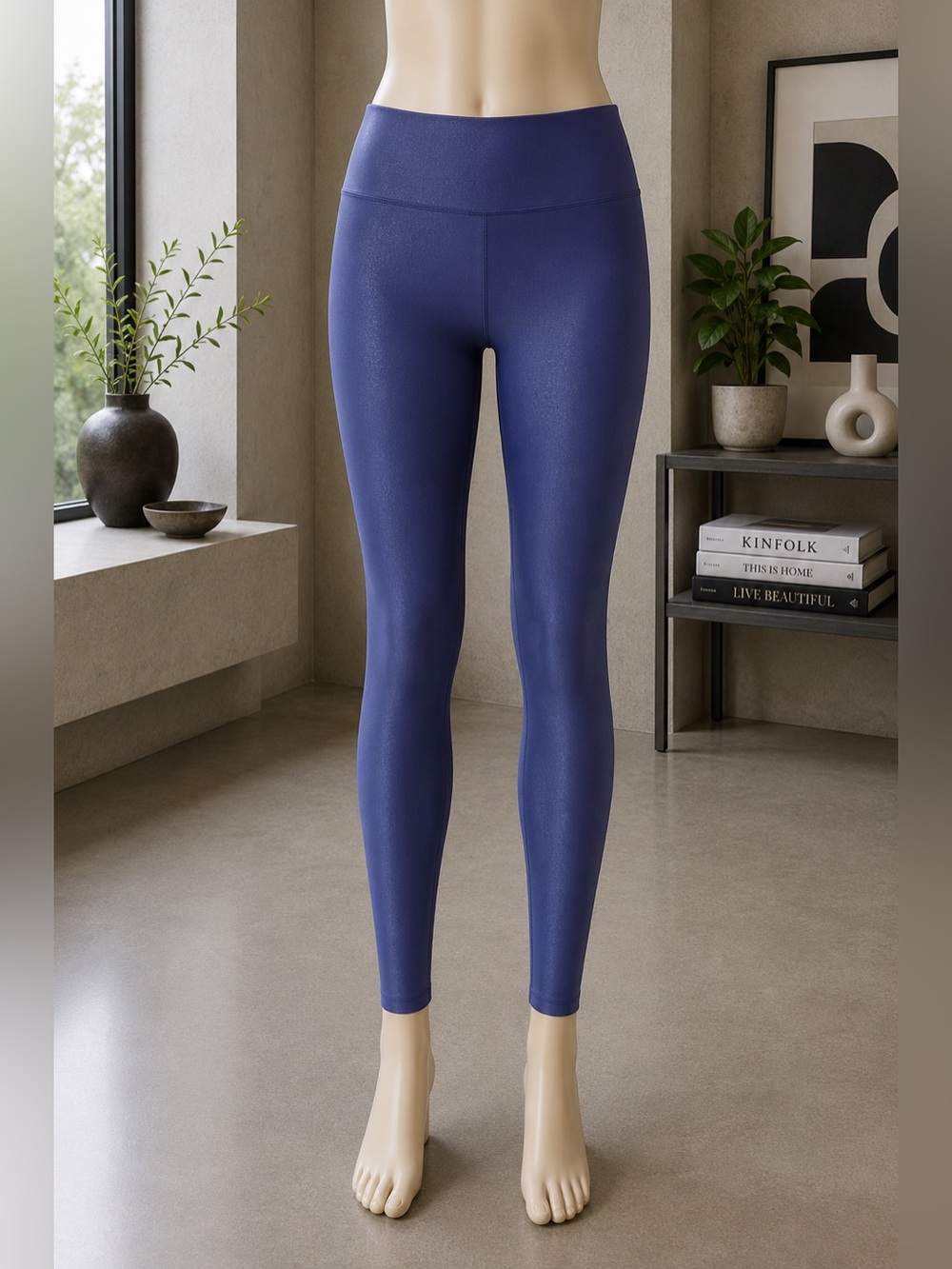 Carbon38 Takara Shine Leggings Blue Size L High Rise 27”